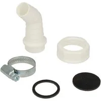 tecuro Siphon Geräteanschlusstülle Siphonanschluss 45° mit Schlauchschelle - Weiß
