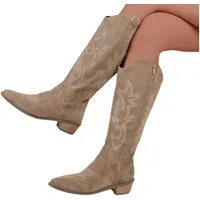 NEXORA Western Cowboystiefel Damen bestickt, Stiefel mit Absatz aus PU Leder Cowboystiefel Cowboystiefel mit Muster