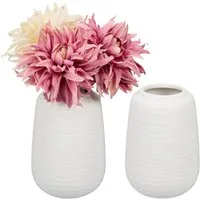 relaxdays Tischvase Vasen Set aus Keramik (Set, 2 St), weiß