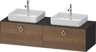 Duravit White Tulip Konsolenwaschtischunterbau wandhängend Amerikanischer Nussbaum & Graphit Matt &  WT4891B77580010