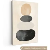 OneMillionCanvasses® Leinwandbild Japandi - Wabi sabi - Beige, Fotodruck (1 St), Leinwand Canvas Wandbild, Wanddekoration 20x30 cm
