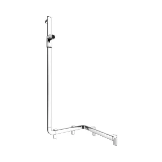 KEUCO AXESS Eck-Duschhandlauf 90° mit Brausestange links, Metall, B: 53,1 H: 130,1 T: 55 cm, 3500801 35008016602