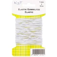TSI Schreibwaren Gummiband Elastik-Gummilitze, rund, weiß, 1mm x 10m