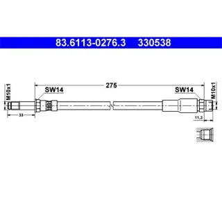 ATE Bremsschlauch hinten BMW 5 Touring E39 M5 520d-540i