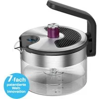 Kezzel Wasserkessel für Induktionsherde, 7-fach patentiert, 1,5 Liter Kapazität, Minimalistisches Design aus Edelstahl & Glas, (1-tlg), Automatische Abschaltfunktion, kein Überkochen