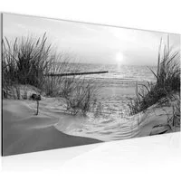 Runa Art XXL-Wandbild Ostsee Strand Meer Bild Urlaub Deko Wohnzimmer Grau Rosa, Schwarz Weiss