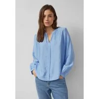 s.Oliver Langarmbluse Bluse Viskosebluse mit Raffung und All-over-Print