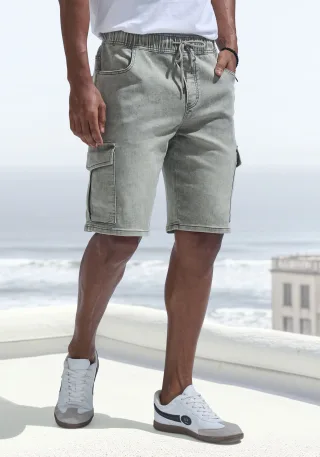 John Devin Shorts "Bermuda, kurze Jogger Pants" mit Cargotaschen, knielang, elastische Schlupf-Bermuda