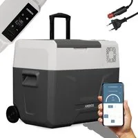 Arebos Kühlbox Elektrische Kompressor-Gefrierbox 27-47L mit Rollen & APP-Steuerung, Ablassschraube zum Wasserentfernen