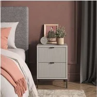 Vicco Nachtschrank Eliza, Grau/Schwarz, 40 x 55.4 cm mit 2 Schubladen (1-St)