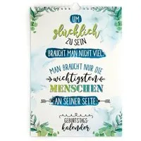 TypeStoff Geburtstagskalender TypeStoff Geburtstagskalender A4 immerwährend Sprüche Spiralbindung, Immerwährendes Kalendarium, Gut beschreibbare Oberfläche