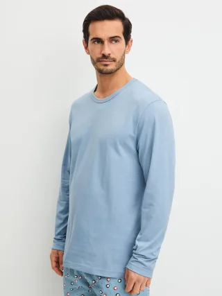 CALIDA - HERREN Shirt langarm ashley blue - Gr. - XL