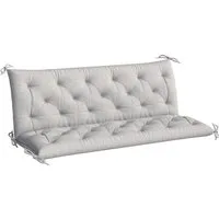 Outsunny Bankauflage 3 Sitzer, 150x98x8 cm, Bankkissen mit Bändern, Sitzkissen, (3 Sitzer Bankkissen, 1 St., Sitzkissen), für Gartenmöbel, Sitzbank Hollywoodschaukel, Hellgrau
