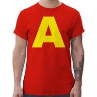 Shirtracer T-Shirt Kostüm Buchstabe A Streifenhörnchen Chipmunk Alvin I Passend für Karne Karneval & Fasching