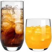KONZEPT Gläser-Set 12 Teilig, 6er Longdrinkgläser 400ml und 6 er Trinkgläser 300ml, 12-tlg., Wassergläser Set, Ideal für Saft, Cocktails, Longdrinks, Eiskaffee