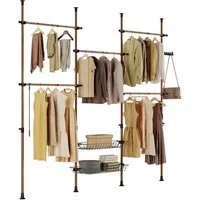 SoBuy Kleiderständer KLS04, Garderobenständer Kleiderschrank, verstellbares Regal, Schlafzimmer