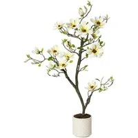 Kunstbaum Künstlicher Magnolienbaum Kunstpflanze Magnolie, GarveeMore, Höhe 122 cm