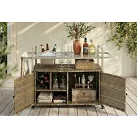 LVHOM Küchenwagen 131×50×91 cm Outdoor-Insel, Servierwagen, Kücheninsel, Rollen feststellbar, Eiskübel, pflegeleicht,bis zu 70kg