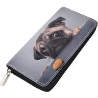 DonDon Geldbörse DonDon Damen Geldbeutel Geldbörse Portemonnaie Muster Katze Hund (Packung, 1-tlg), Reißverschluss
