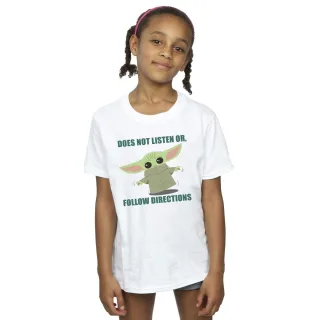 Star Wars - "The Mandalorian Does Not Listen" T-Shirt für Mädchen (Weiß)