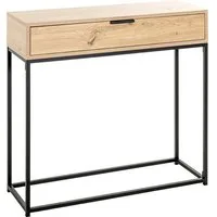 HAKU Konsolentisch Konsole - eiche - Metall, Spanplatte - H. 77cm x B. 80cm - Ablagetisch (1xKonsole, Beistelltisch - Schminktisch), Wandregal - Ablage - Konsolentisch - Sideboard