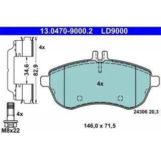 ATE Ceramic Bremsbel?ge vorne Mercedes C-Klasse E-Klasse W212 S212