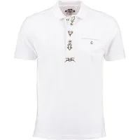 OS Trachten Poloshirt Esoqo Kurzarm Jagdshirt mit Stickereien auf der Knopfleiste