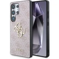 Guess Handyhülle Galaxy S25 Ultra Kunstleder rosa Logo goldfarben 6,9 Zoll, Kantenschutz
