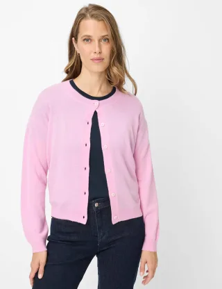 Brax Damen Strickjacke Style ANN, Rosa, Gr. 40