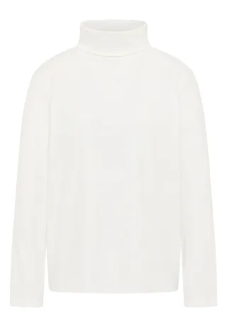 CECIL - Langarmshirt in Rippstruktur vanilla white - Gr. - XXL