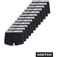 Jack & Jones Trunk JACSOLID Stretchkomfort, elastisch, bequem mit sportlichem Look (Packung, 12-St) bedruckt, modisch, eng anliegend, Baumwollmischung, Bündchen