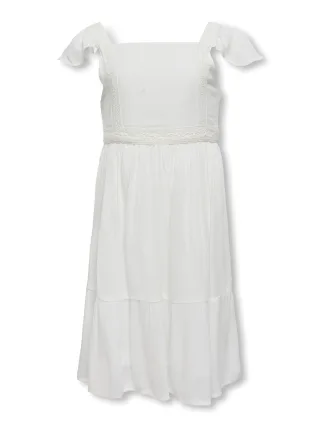 KIDS ONLY - KOGEVA S/L BACK CUT OUT DRESS WVN cloud dancer - Gr. - 158