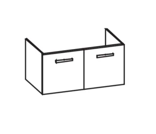 Artiqua 411 Waschtischunterschrank für Vero 032910 Eiche Weiß quer NB, 411-WU2T-D08-7186-440 411-WU2T-D08-7186-440
