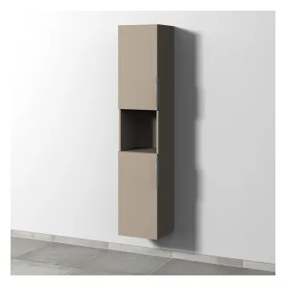 Sanipa 3way Hochschrank mit 2 Türen und 1 offenem Fach, Sandgrau-Matt UF11467