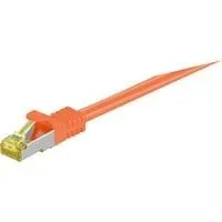 Patchkabel RJ-45 SFTP, mit Cat 7 Rohkabel orange, 3 Meter, 500 MHz