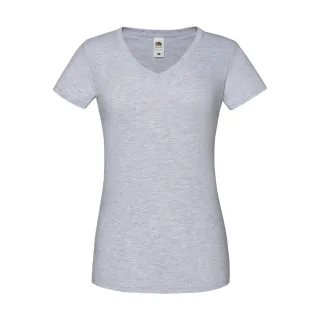 Fruit of the Loom - "Iconic 150" T-Shirt V-Ausschnitt für Damen (Grau meliert)