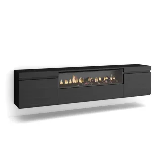 Skraut Home Tv-Schrank, Anthrazit, Holzwerkstoff, Rechteckig,Rechteckig, 200x45x35 cm, Wohnzimmer, Wohnwände, Lowboards, Lowboards hängend