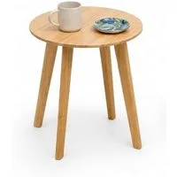 HOOZ Beistelltisch Bambus Sofatisch rund Natur-Design – Couchtisch Set Wohnzimmer Ø 42cm (Einzelteil, 1-St., bestehend aus einem Kaffeetisch), Stilvoller Satztisch aus Bambus für Wohnzimmer und Schlafzimmer