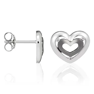 Orphelia Ohrstecker für Damen, 925 Sterlingsilber, Silber/Schwarz, ZO-5012