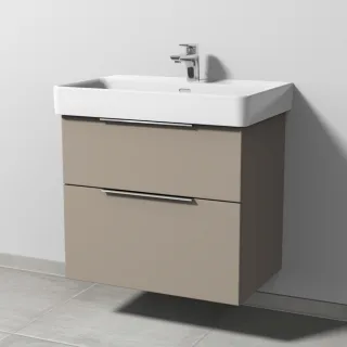 Sanipa 3way Waschtischunterbau zu Laufen Pro S Waschtisch mit 2 Auszügen, Sandgrau-Matt UF76867