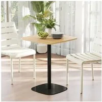 HOMCOM Esstisch Küchentisch für 2 Personen, 60 x 60 cm Esszimmertisch, Naturholz (Esszimmertisch für 2 Personen, 1-St., Küchentisch), mit Stahlgestell, für Küche, Esszimmer, Wohnzimmer, Naturholz