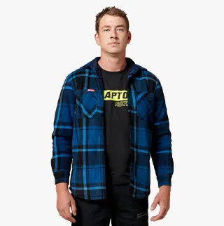 Hard Yakka GESTEPPTES FLANELL-Hemd-Jacke für Herren Blau