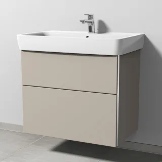 Sanipa 3way Waschtischunterbau zu Geberit Renova Plan Waschtisch mit 2 Auszügen, Kaschmir-Matt BP8781U