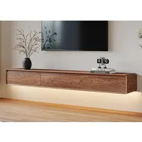 oleyluckidea TV-Schrank Moderner Walnuss,TV-Board Wohnwand hängend,TV-Lowboard für 65–85''TV Breite 200 cm