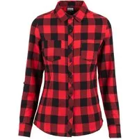 URBAN CLASSICS Outdoorhemd Damen Turnup Checked Flanell Shirt Bluse