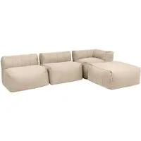 icon Gartenlounge-Set Modulares Outdoorsofa 4 Stück aus Olefin „Zen“, (Spar-Set, 1 x Ecksofa, 2 Sessel, 1 x Hocker), Schaumstoff Füllung, für Wohnzimmer, für den Außenbereich, wetterfest