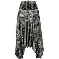 Guru-Shop Relaxhose Pluderhose mit Elefanten-Print, Overall,.. Ethno Style, alternative Bekleidung