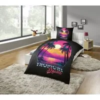 MESANA Bettwäsche Microfaser, Microfaser, Wendebettwäsche,Tropical Dreams