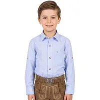 Isar-Trachten Langarmhemd Kinderhemd 52904 hellblau