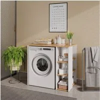 Vicco Waschmaschinenumbauschrank Viktor, Weiß/Artisan-Eiche, 93.6 x 88.2 cm mit Regal (1-St)